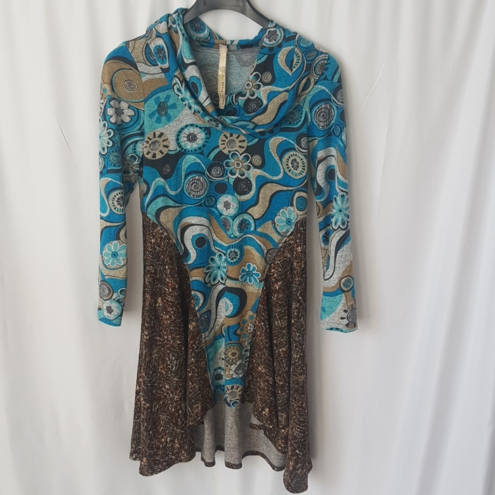 Anthro Uncle Frank Sweater Dress Cowl Neck Hi-Lo